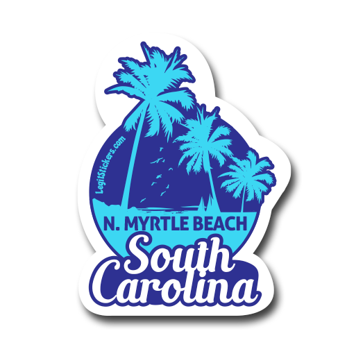 Myrtle Beach South Carolina Palm Trees - Legit Stickers